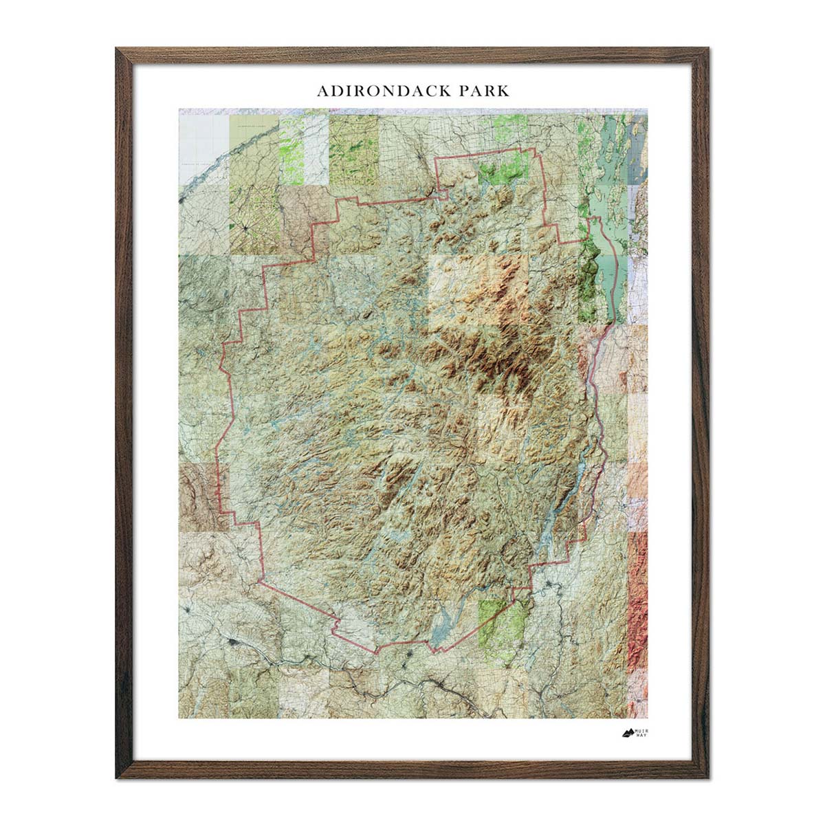 Adirondack Shaded Relief Map - Muir Way - Relief Series