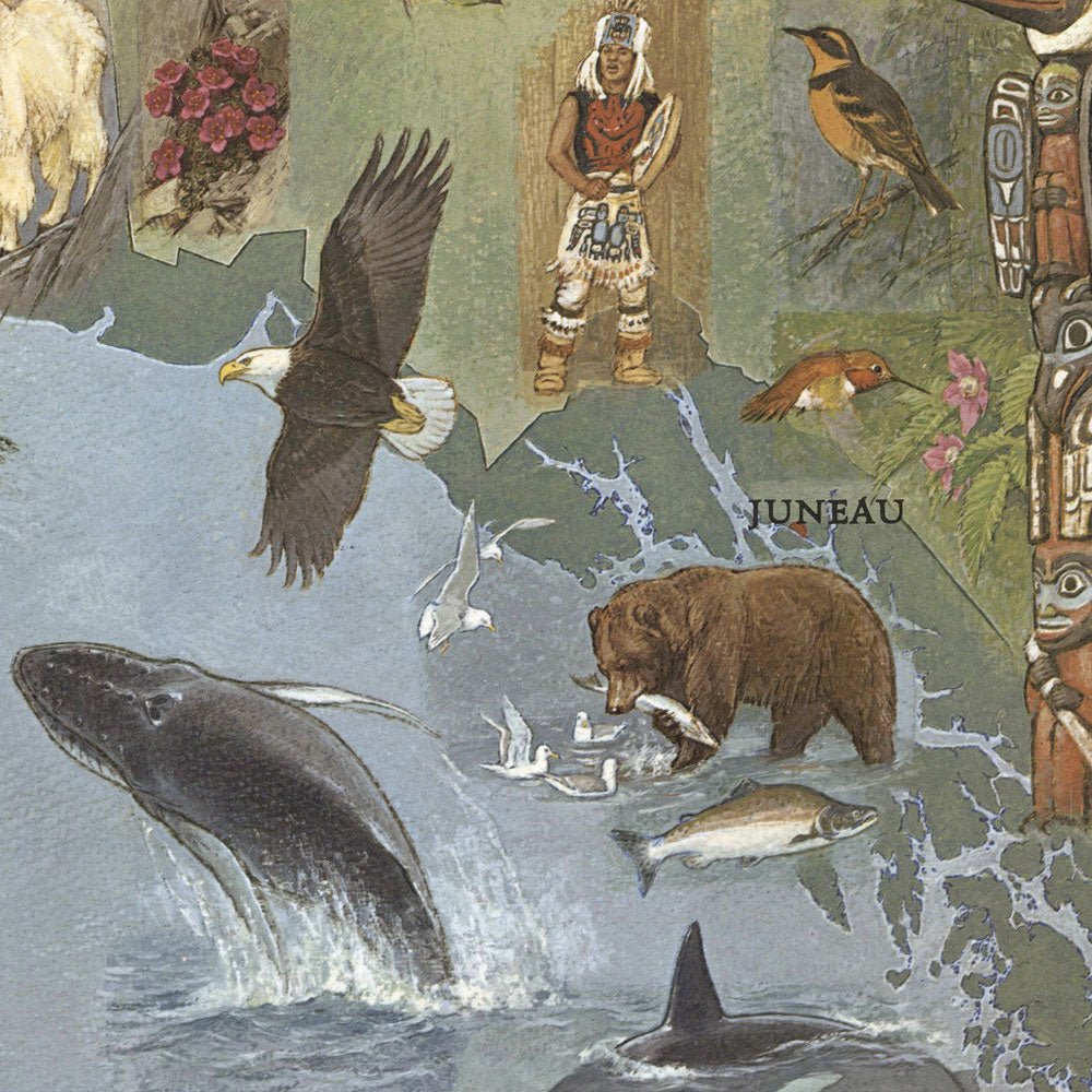 Alaska 1967 Pictorial Map - Muir Way - Vintage Map