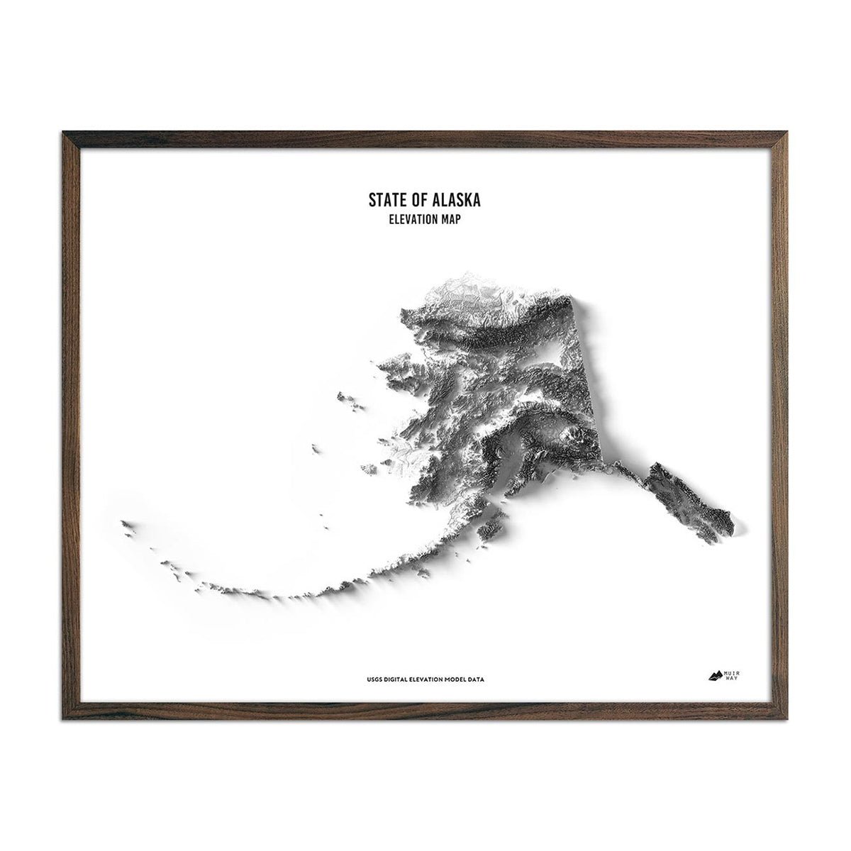 Alaska Elevation Map - Muir Way - Elevation