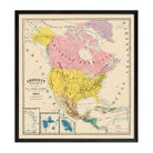 Amerique Septentrionale Composite 1844 Map - Muir Way - Vintage Map