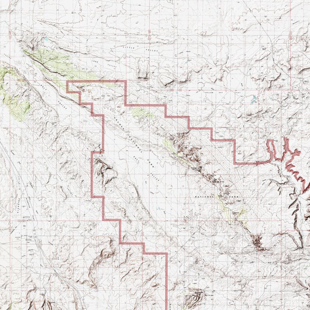 Arches Shaded Relief Map - Muir Way - Relief Series