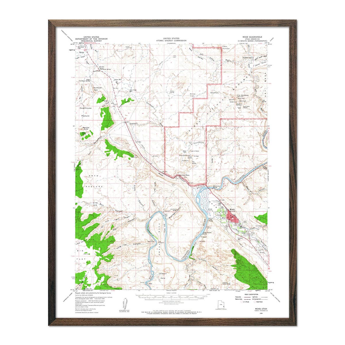 Arches National Park 1959 USGS Map - Muir Way - Vintage Map