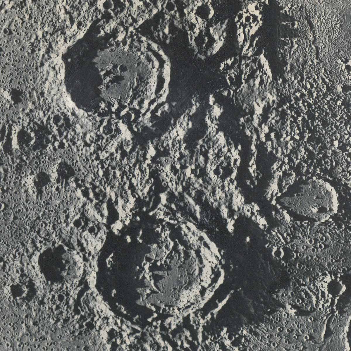 1874 Aristotle and Eudoxus Moon Craters Print - Muir Way - Astronomy