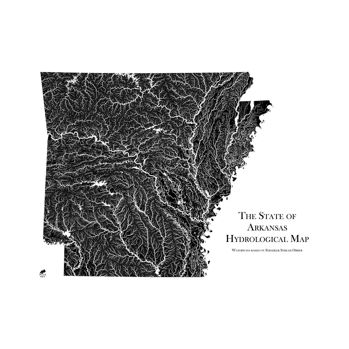 Arkansas Hydrological Map - Muir Way - Hydrology