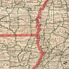 Arkansas, Louisiana and Mississippi 1883 Map - Muir Way - Vintage Map