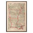 Arkansas, Louisiana and Mississippi 1883 Map - Muir Way - Vintage Map