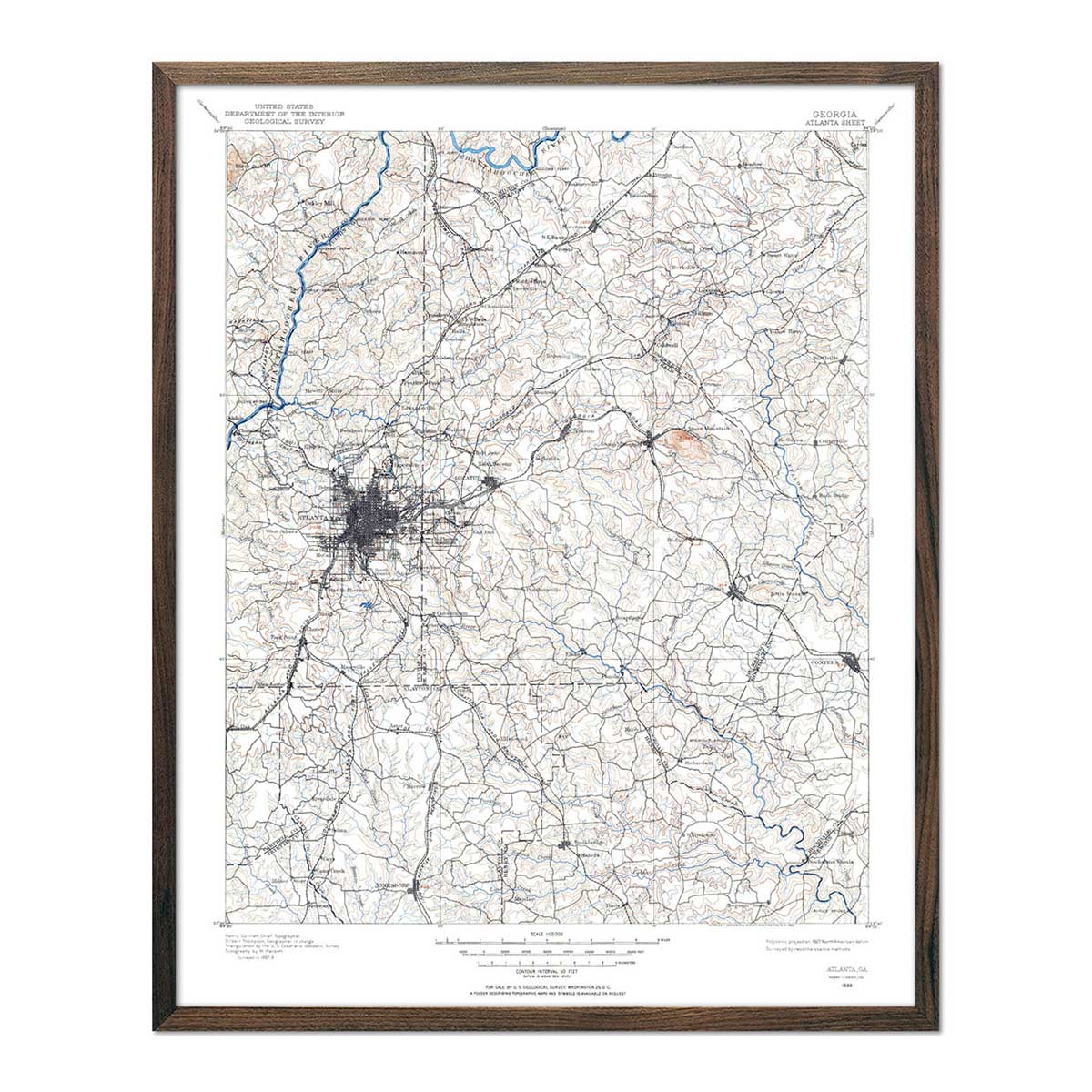 Vintage USGS Map of Atlanta, GA - 1955