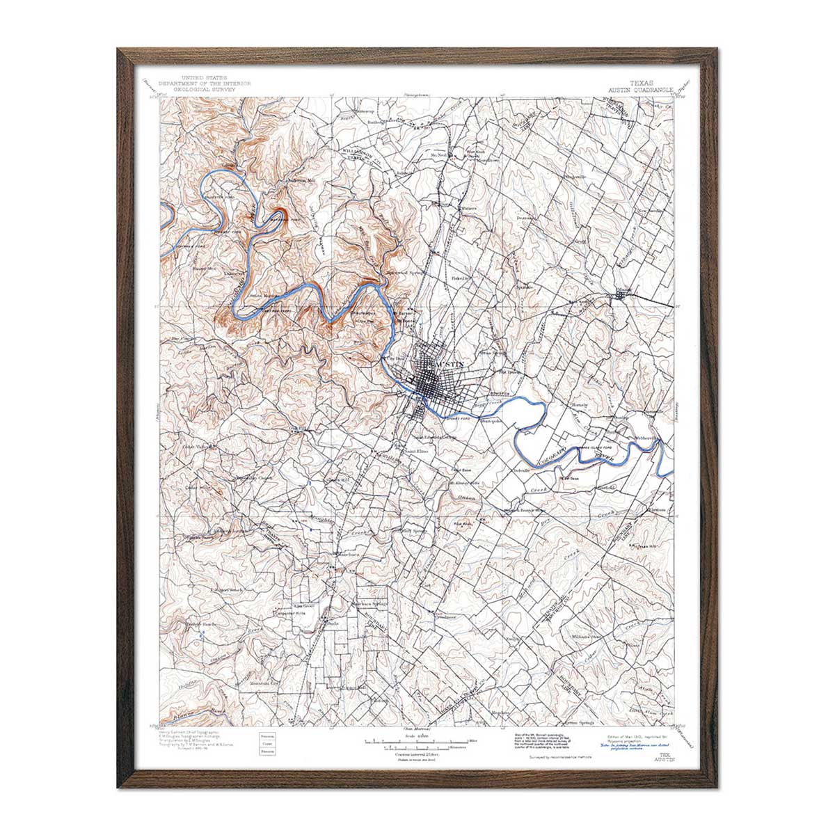Austin, TX 1941 USGS Map - Muir Way - Vintage Map