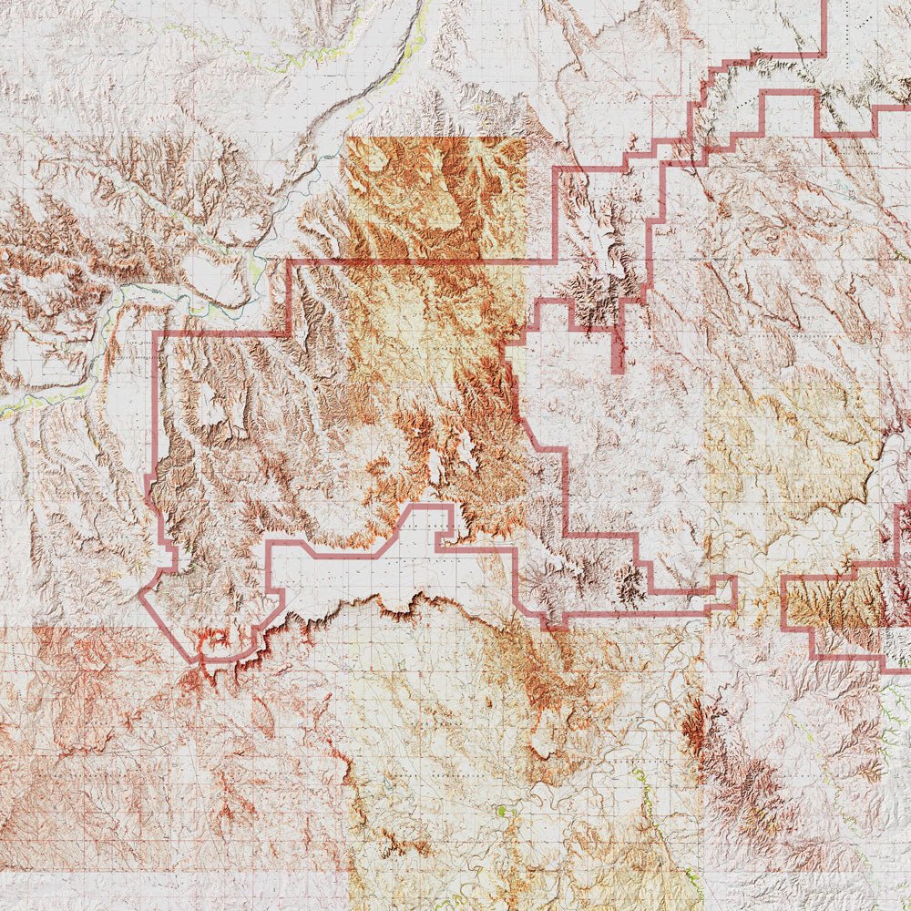Badlands Shaded Relief Map - Muir Way - Relief Series