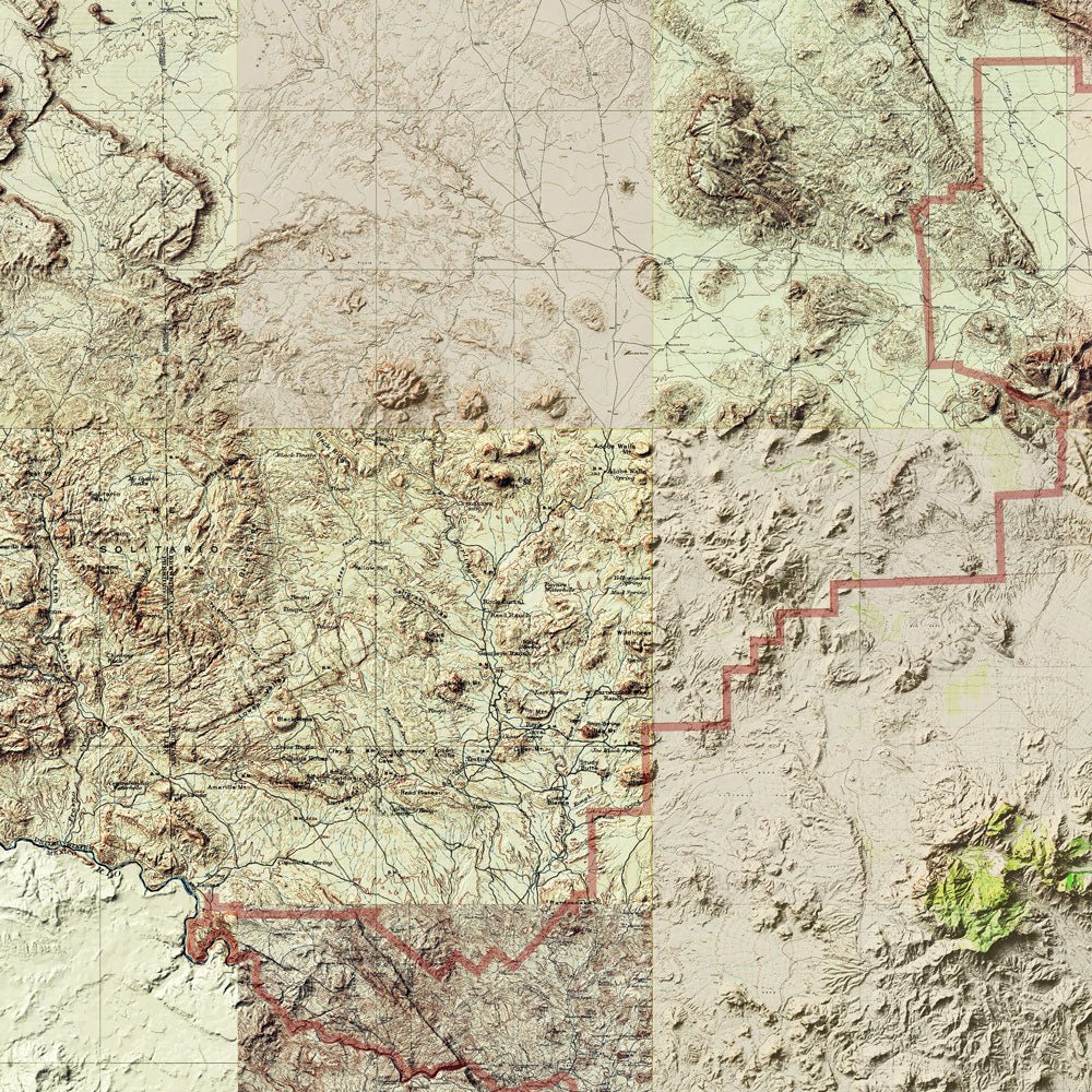 Big Bend Shaded Relief Map - Muir Way - Relief Series