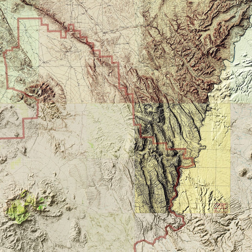 Big Bend Shaded Relief Map - Muir Way - Relief Series