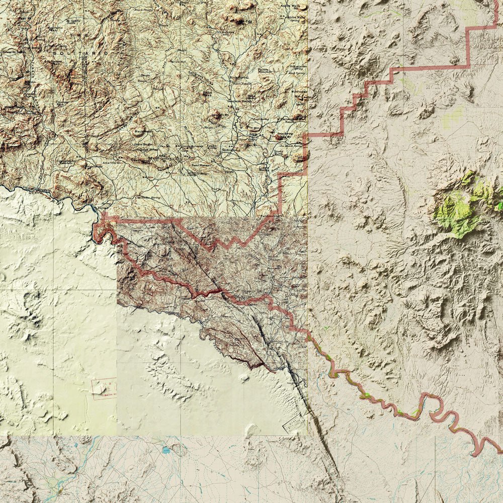 Big Bend Shaded Relief Map - Muir Way - Relief Series