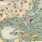 Big Game Fish Map - 1936 - Muir Way - Vintage Map