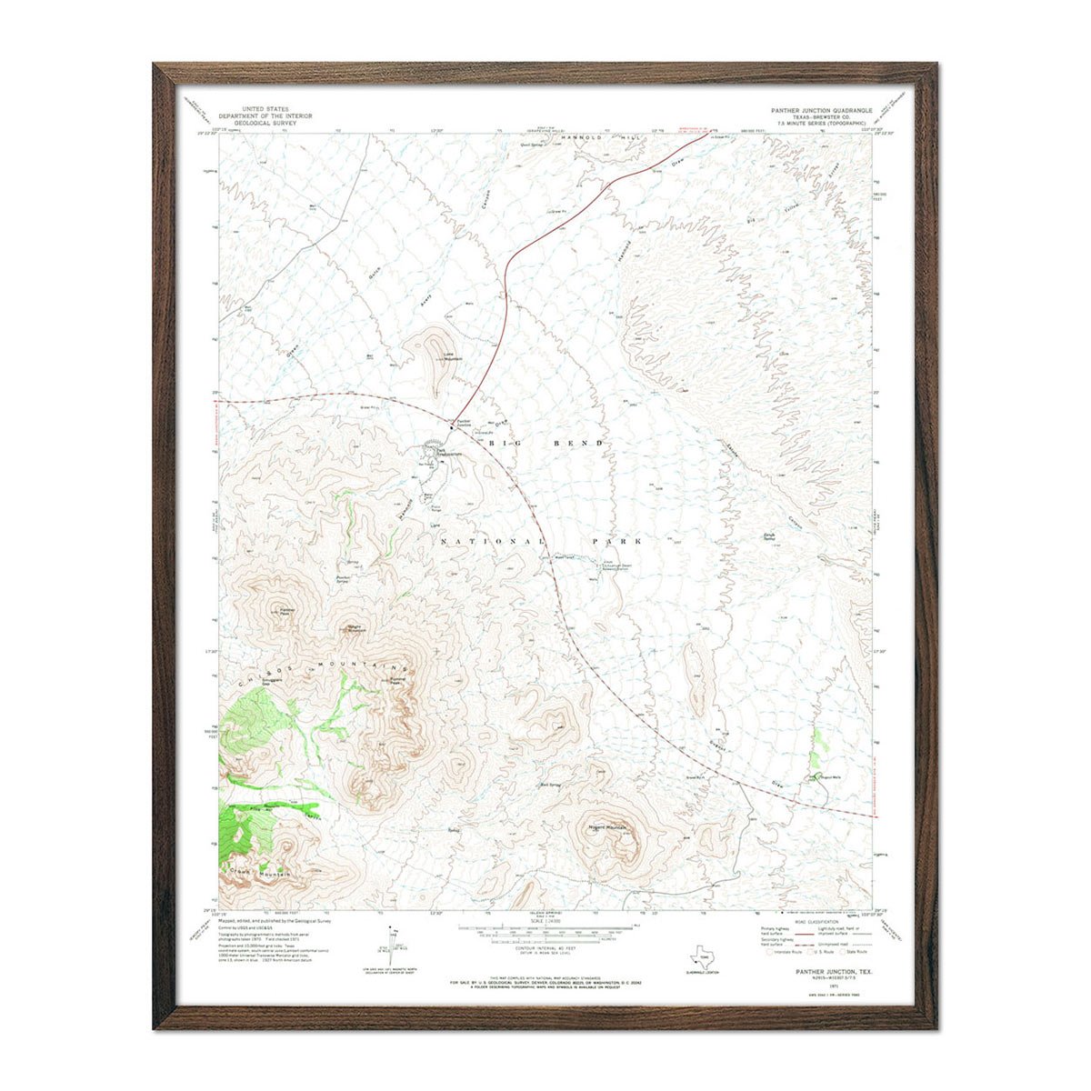 Big Bend National Park 1971 USGS Map - Muir Way - Vintage Map