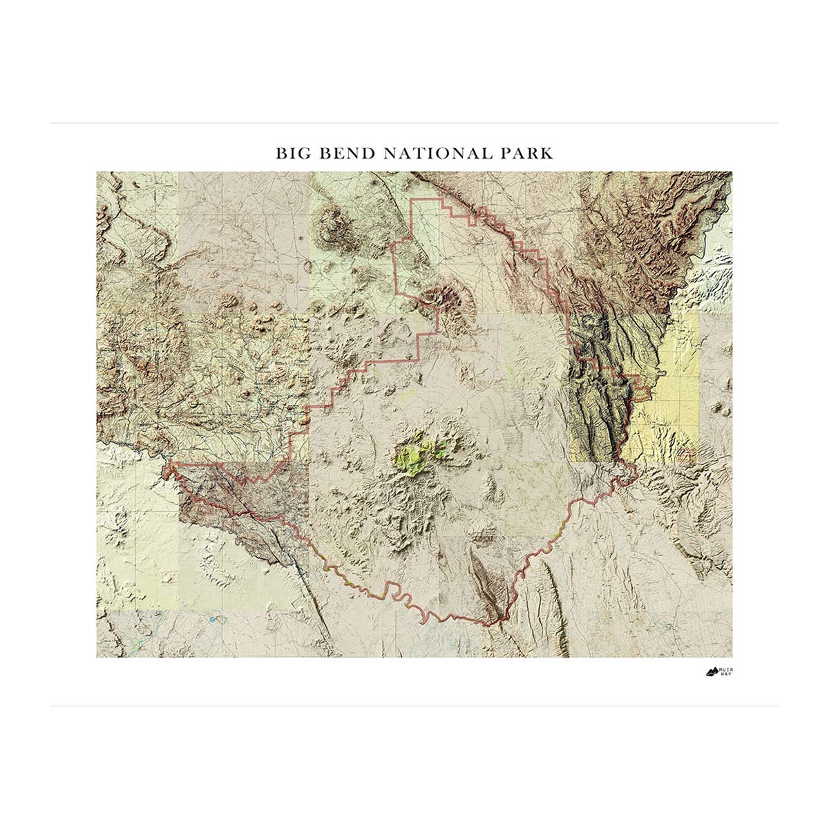 Big Bend Shaded Relief Map - Muir Way - Relief Series