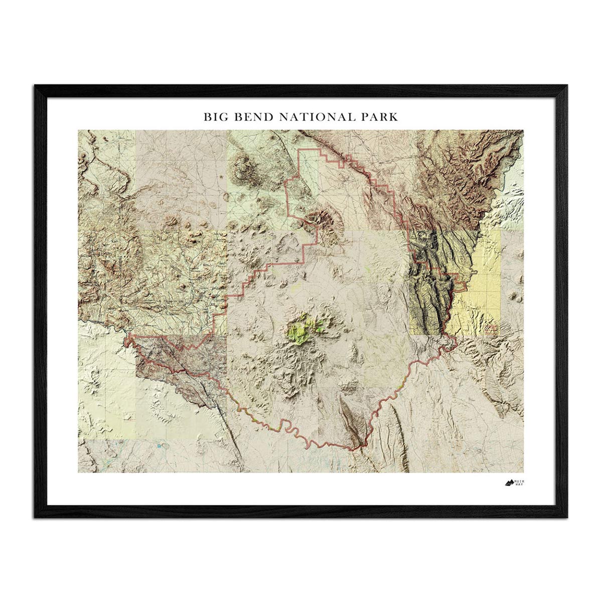 Big Bend Shaded Relief Map - Muir Way - Relief Series