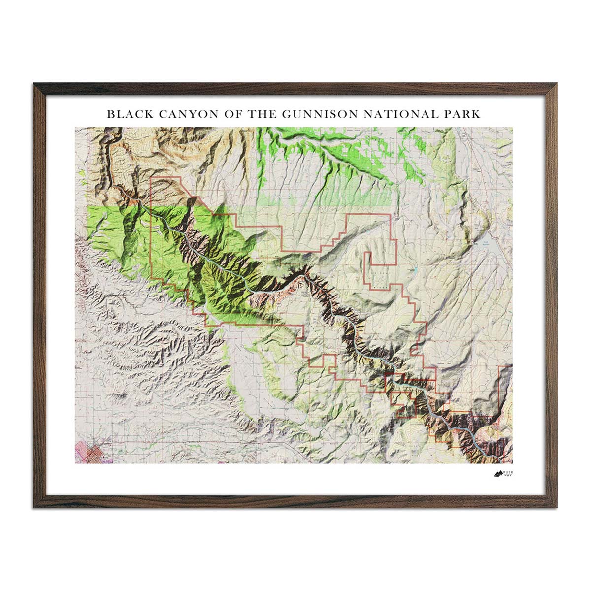 Black Canyon Shaded Relief Map - Muir Way - Relief Series