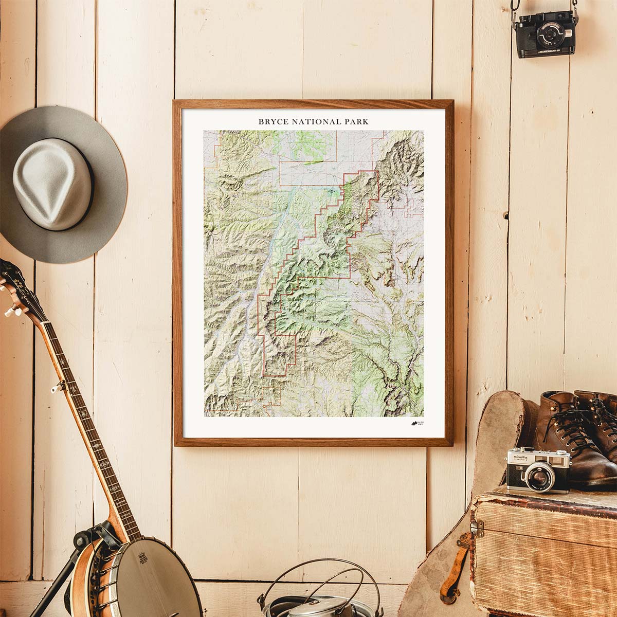 Bryce Canyon Shaded Relief Map - Muir Way - Relief Series