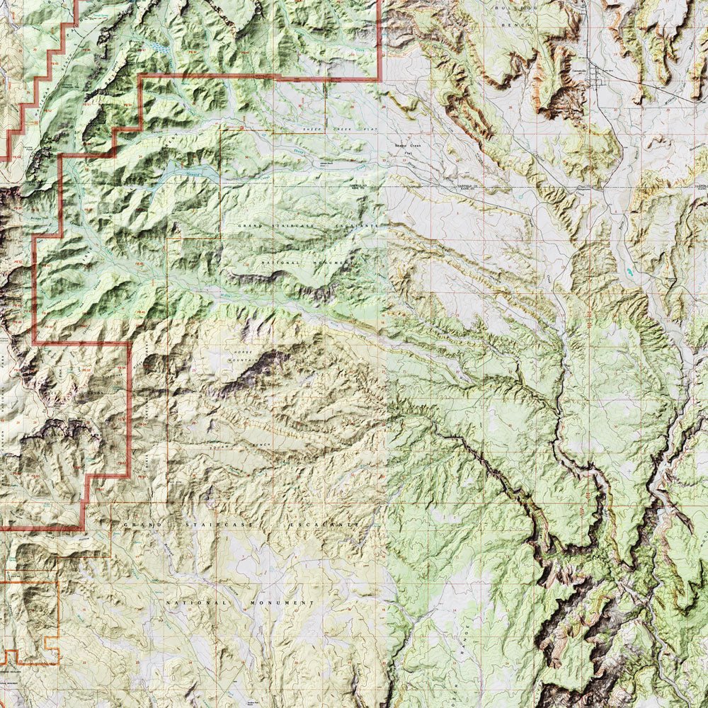 Bryce Canyon Shaded Relief Map - Muir Way - Relief Series