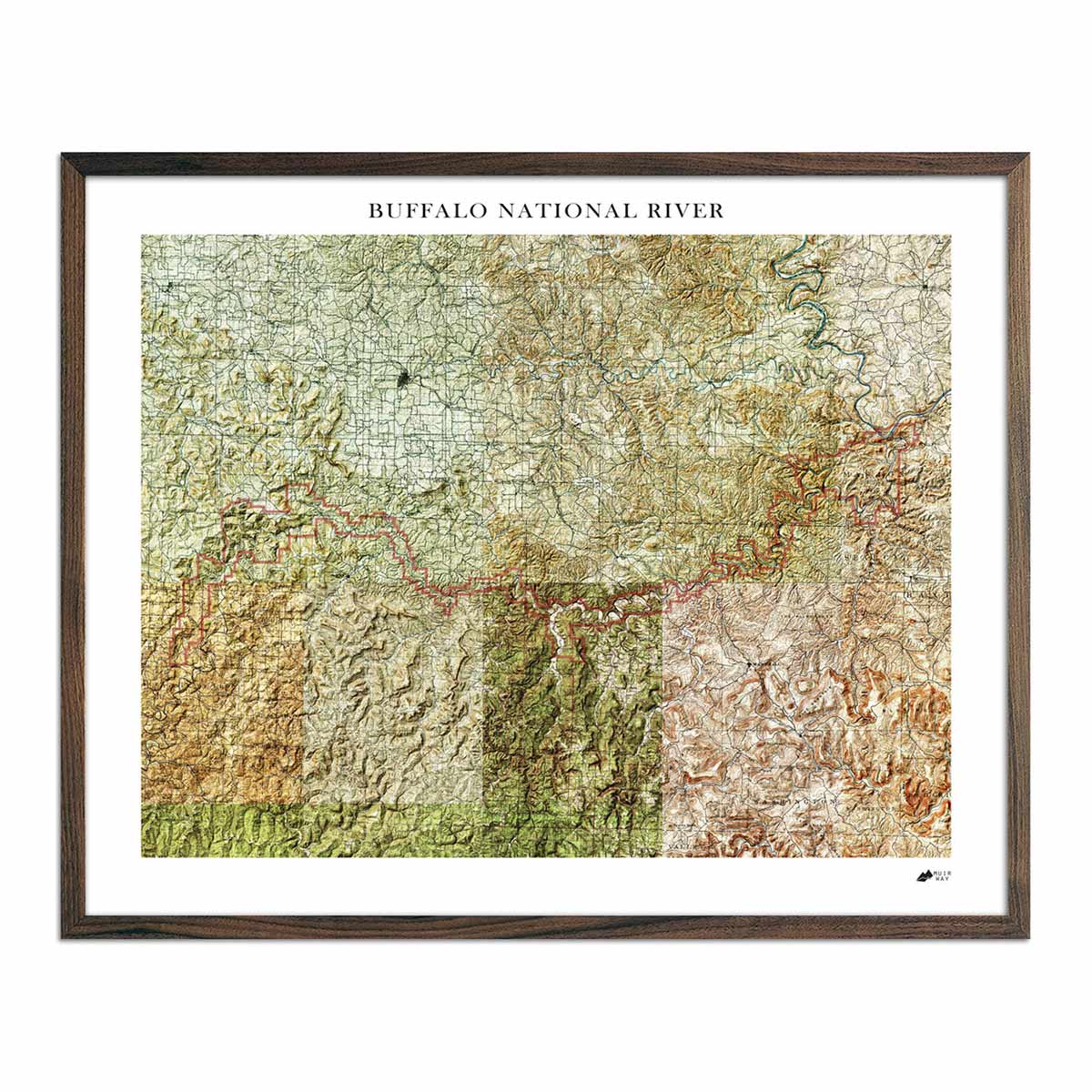 Buffalo River Shaded Relief Map - Muir Way - Relief Series