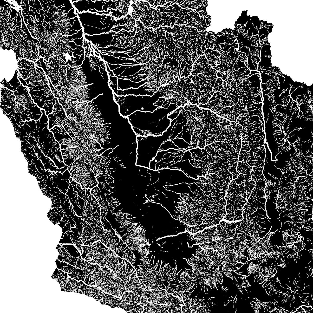 California Regional Hydrological Map - Muir Way - Hydrology