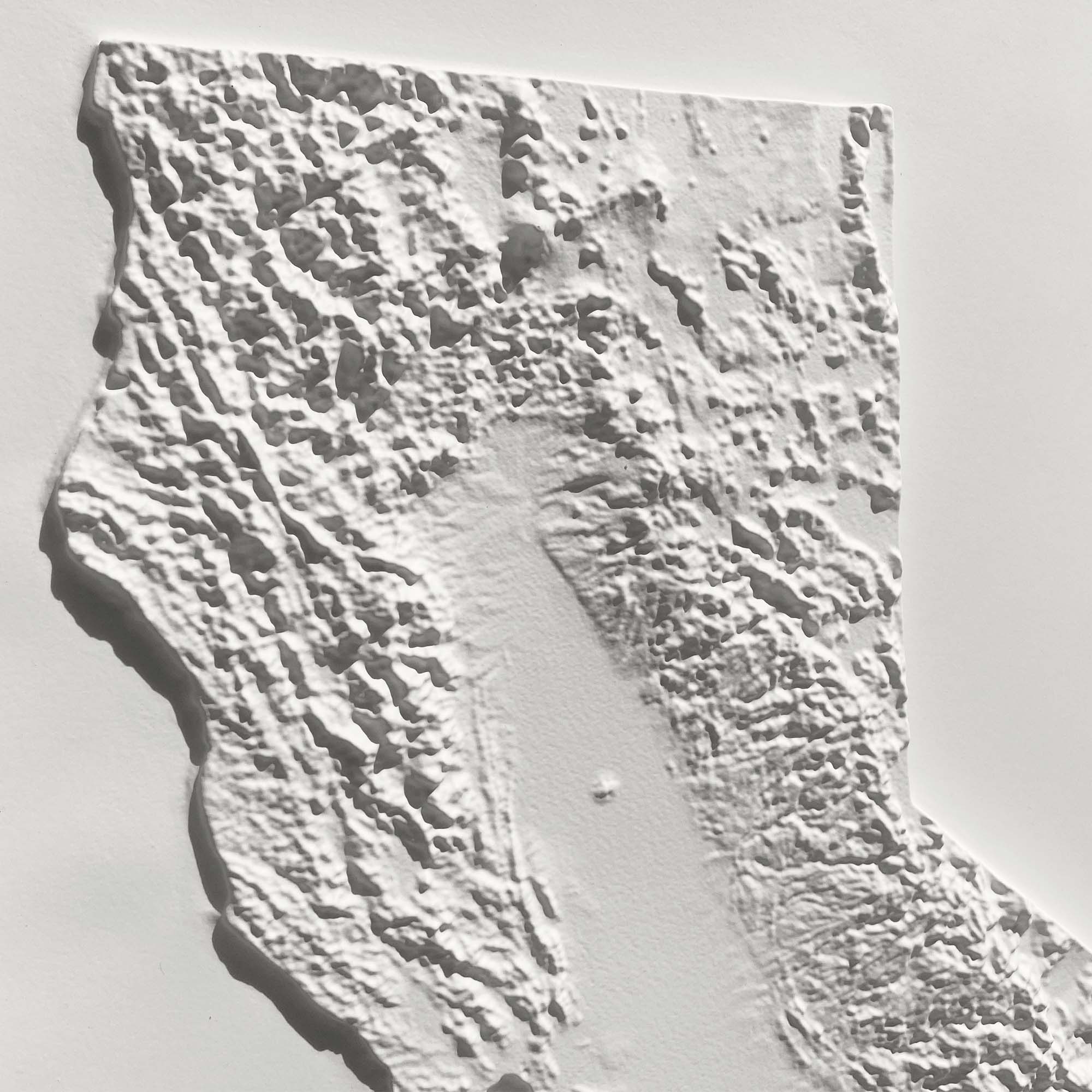 California 3D Raised Relief Map - Muir Way - 3D