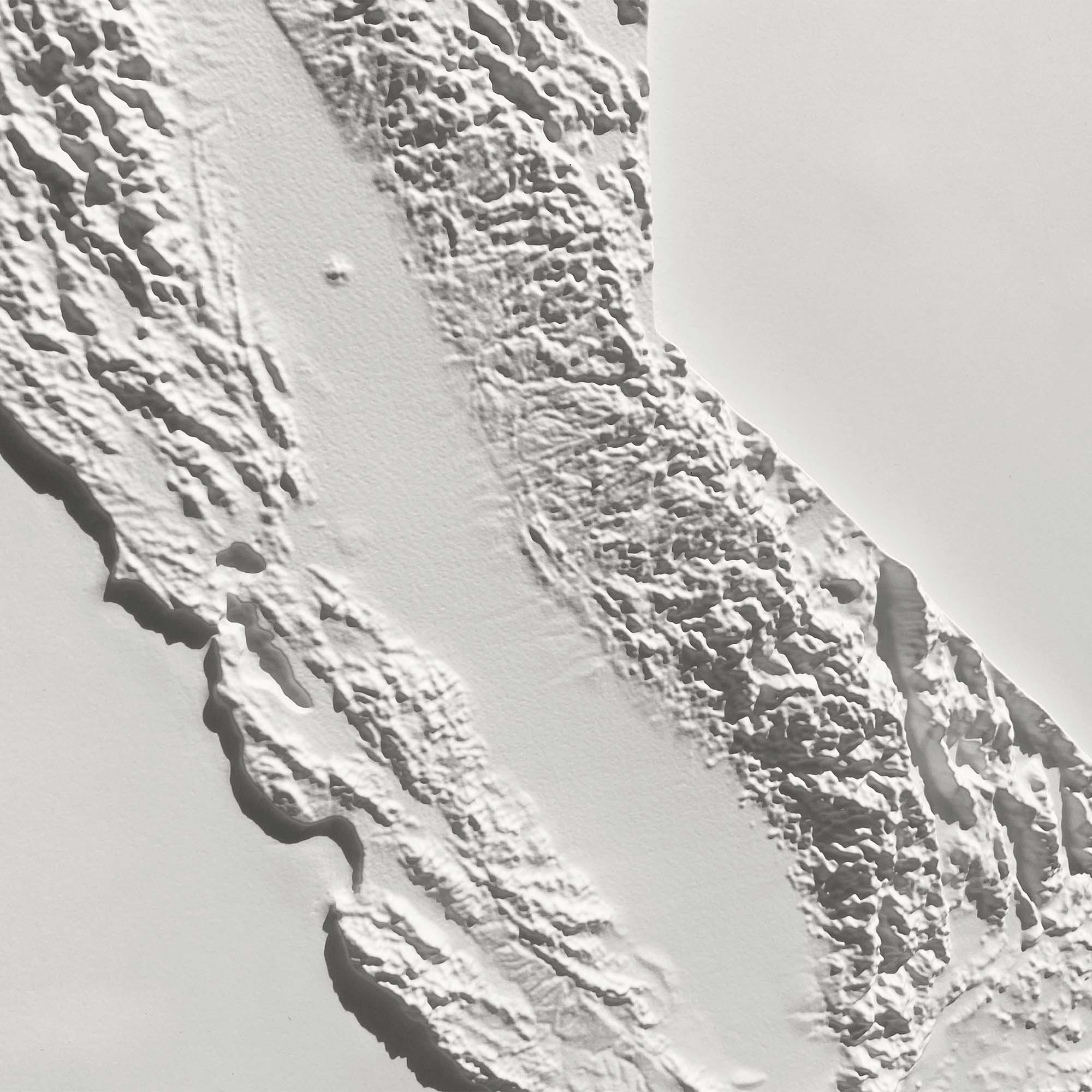 California 3D Raised Relief Map - Muir Way - 3D