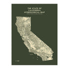 California Hydrological Map – Canvas Green - Muir Way - Hydrology