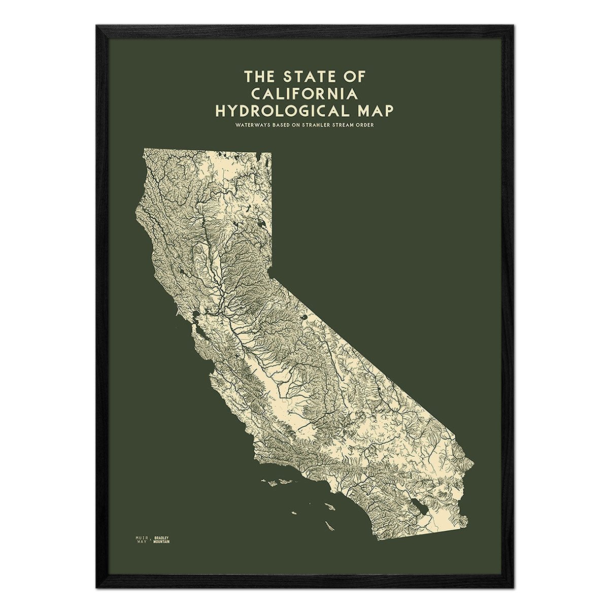 California Hydrological Map – Canvas Green - Muir Way - Hydrology