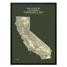 California Hydrological Map – Canvas Green - Muir Way - Hydrology