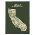 California Hydrological Map – Canvas Green - Muir Way - Hydrology