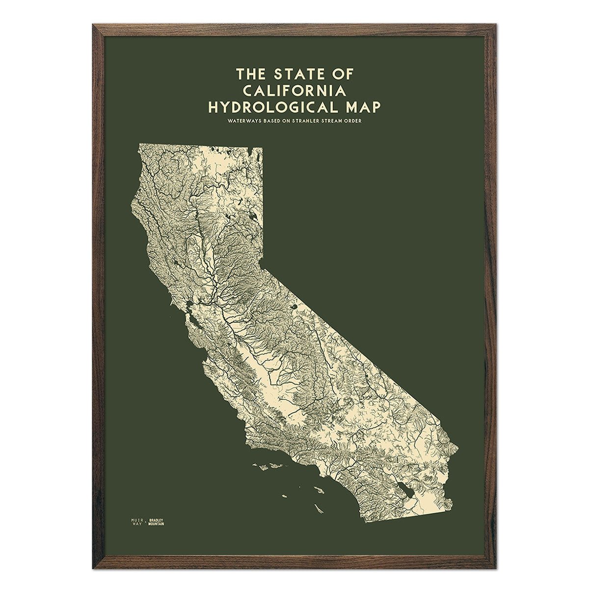 California Hydrological Map – Canvas Green - Muir Way - Hydrology