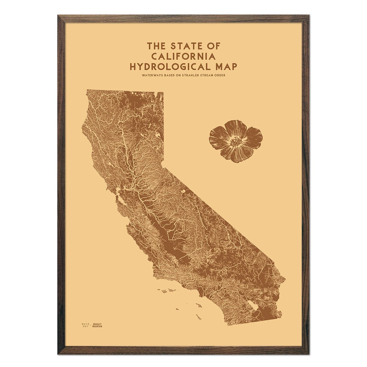 California Hydrological Map – Desert Tan - Muir Way -