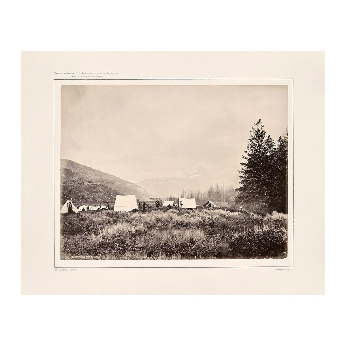 Camp at the Mouth of the Teton Canyon, Yellowstone 1873 - Muir Way - Photograph