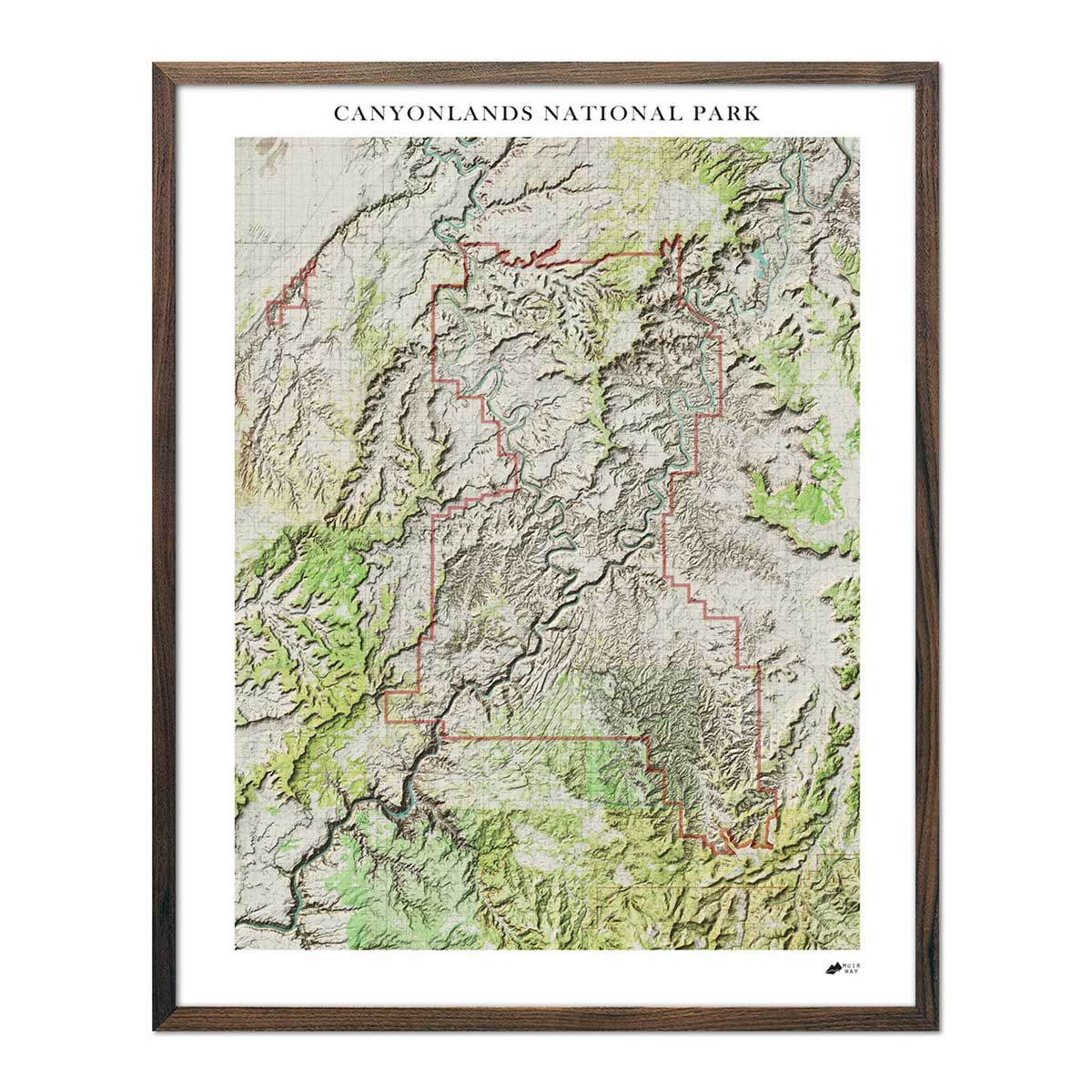 Canyonlands Shaded Relief Map - Muir Way - Relief Series