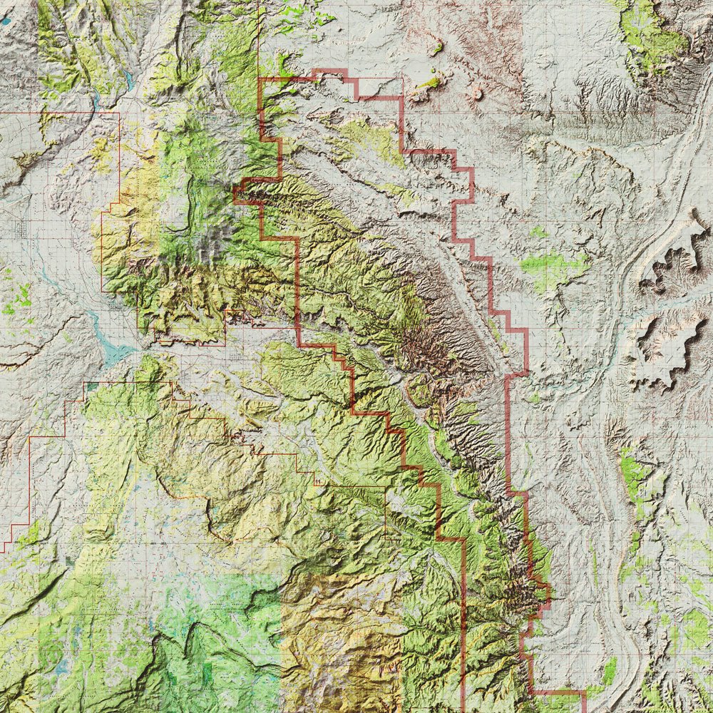 Capitol Reef Shaded Relief Map - Muir Way - Relief Series