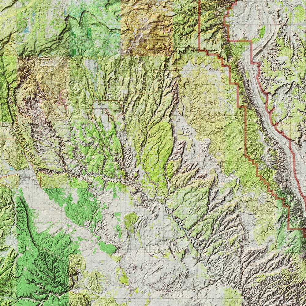 Capitol Reef Shaded Relief Map - Muir Way - Relief Series