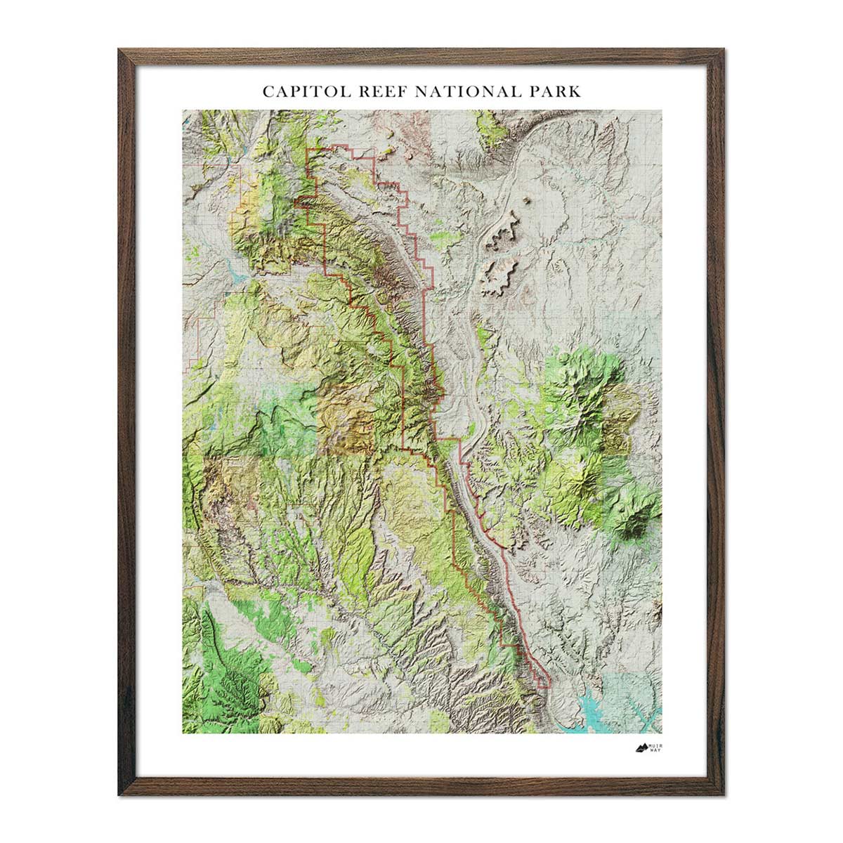 Capitol Reef Shaded Relief Map - Muir Way - Relief Series