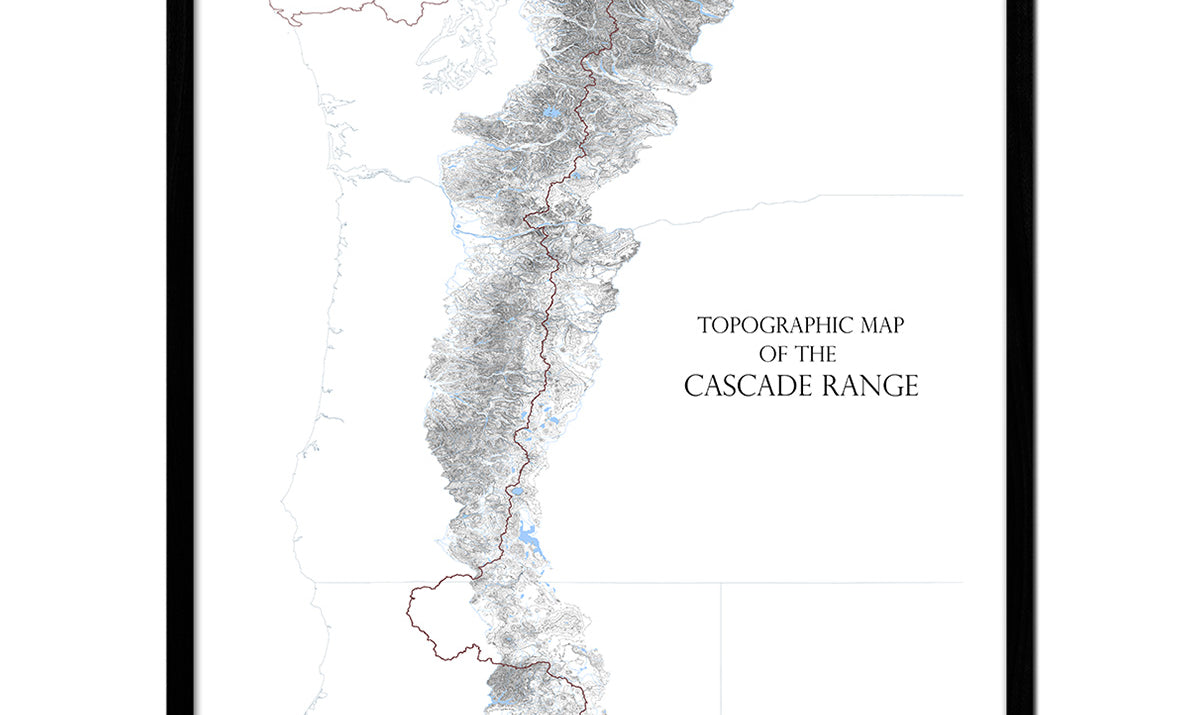 Map of Cascade Mountains Range