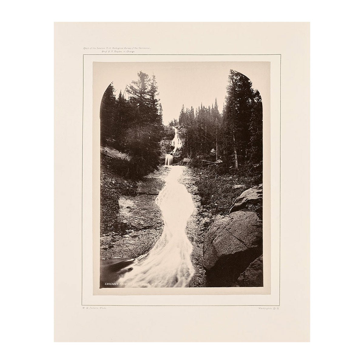 Cascade from Mount Blackmore, Yellowstone 1873 - Muir Way - Photograph