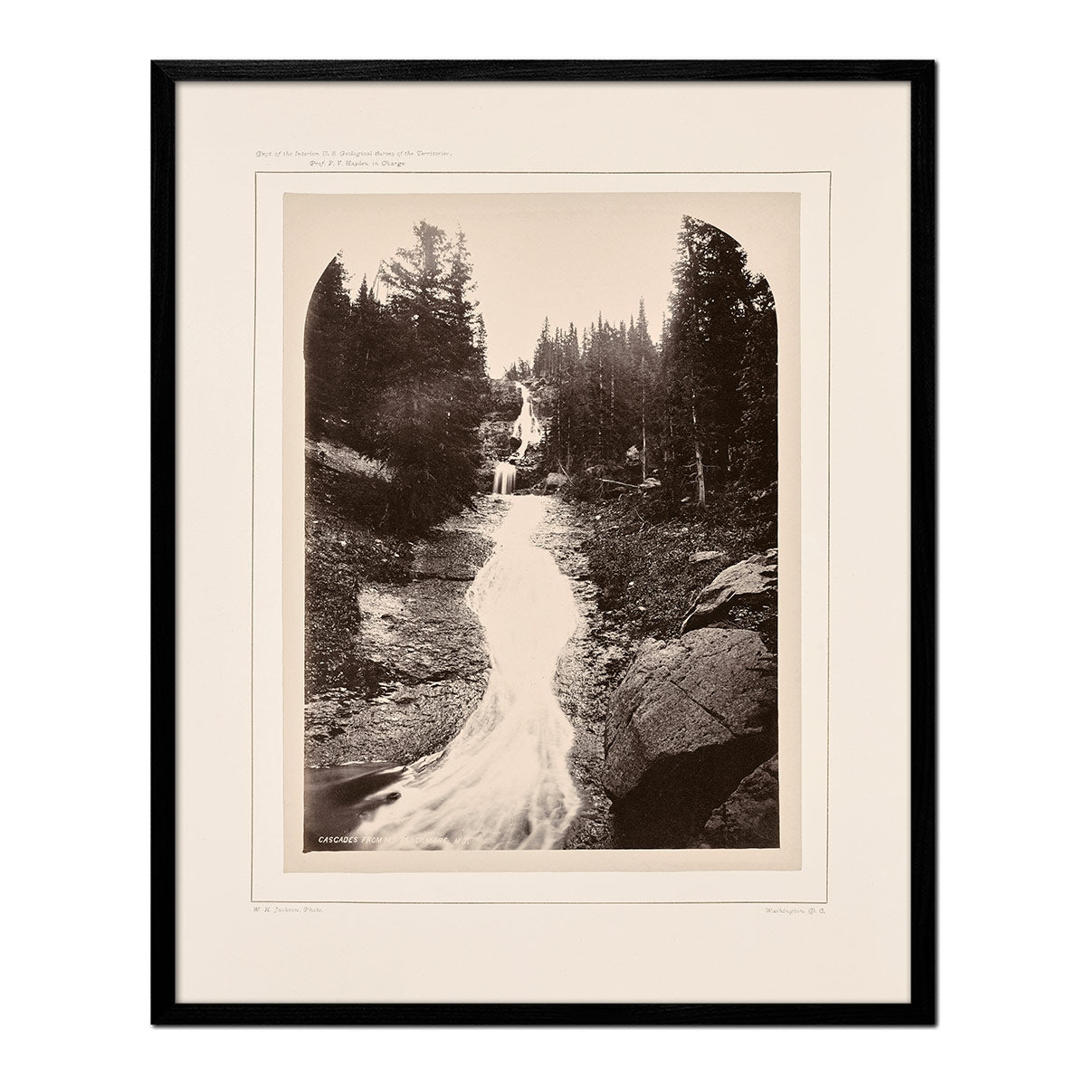 Cascade from Mount Blackmore, Yellowstone 1873 - Muir Way - Photograph