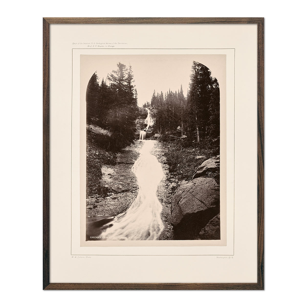 Cascade from Mount Blackmore, Yellowstone 1873 - Muir Way - Photograph