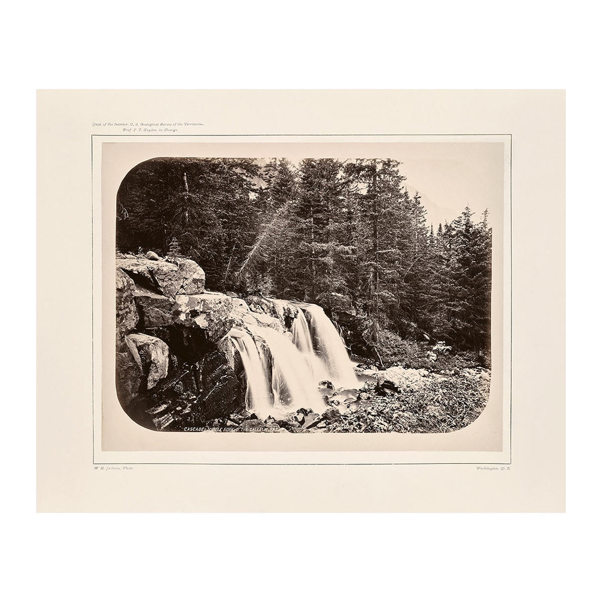 Cascade from Mount Blackmore No. 2, Yellowstone 1873 - Muir Way - Photograph