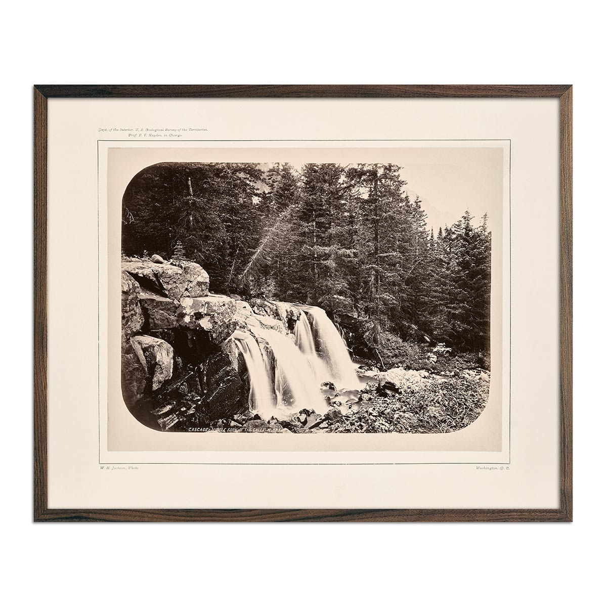 Cascade from Mount Blackmore No. 2, Yellowstone 1873 - Muir Way - Photograph