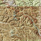 North Cascades Shaded Relief Map - Muir Way - Relief Series
