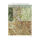 North Cascades Shaded Relief Map - Muir Way - Relief Series