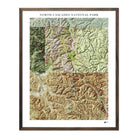 North Cascades Shaded Relief Map - Muir Way - Relief Series