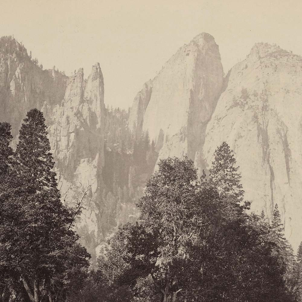 Cathedral Rock and Spires, Yosemite 1868 - Muir Way - Photograph
