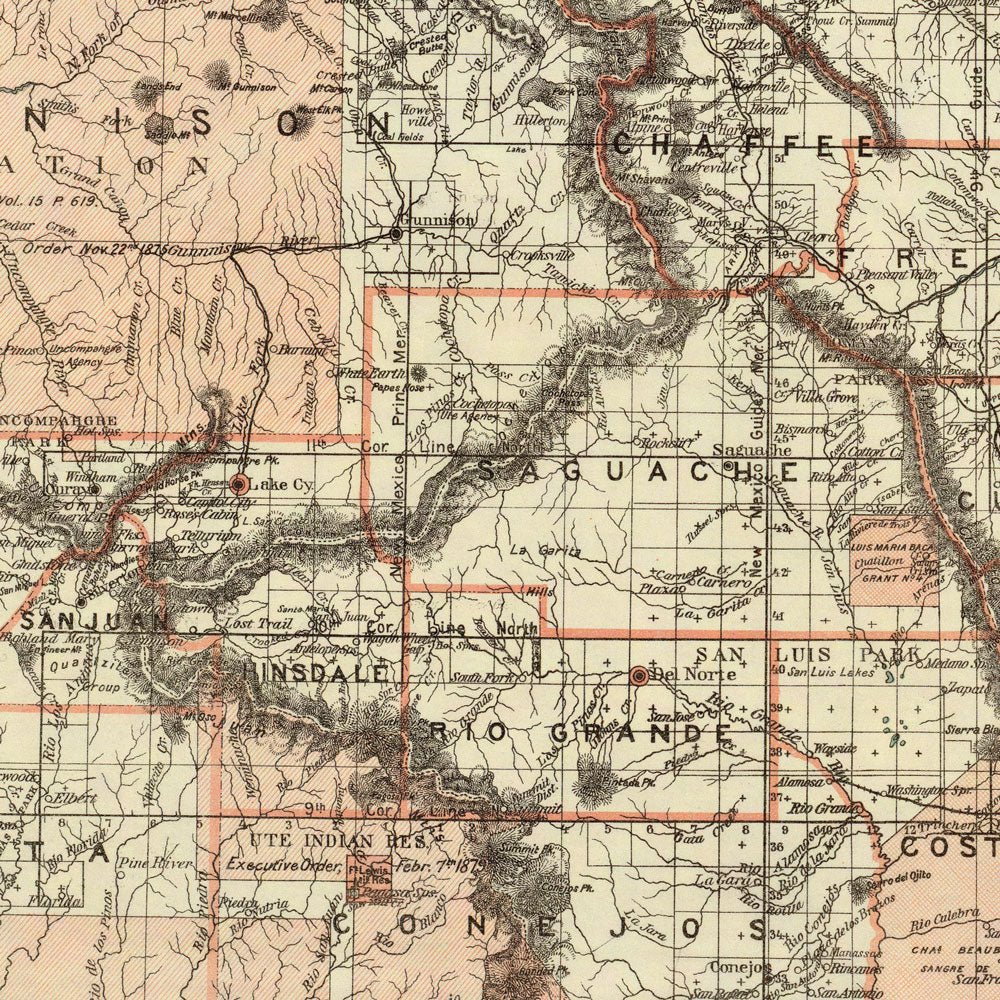 Colorado 1879 Map - Muir Way - Vintage Map