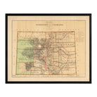 Colorado Territory 1876 Map - Muir Way - Vintage Map